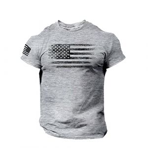 Tee Shirt Homme Drapeau Americain Manches Courtes Et Col Rond T Shirt Musculation Printemps Et été Casual Shirt Tops Elégant et Chic Imprimé Rétro Tshirt Homme Marque Soldes (sutelang lurryly (7-15 jours de livraison), neuf)