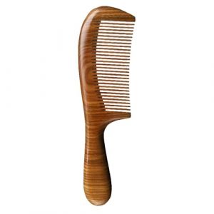 Peigne en bois &ndash; Peigne en bois pour femme | Peigne en bois &agrave; dents larges | Peigne &agrave; cheveux en bois fait main | Outils de coiffure pour femme | Peigne d&eacute;m&ecirc;lant ergonomique en bois de santal pour la (jiaduoshi, neuf)