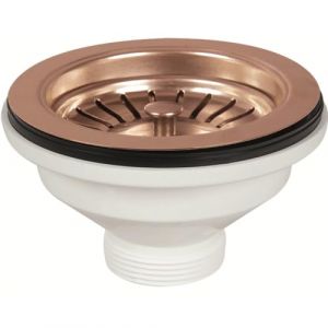 Schl&auml;fer 439729 | Bonde d'&eacute;chappement pour &eacute;vier de cuisine type panier en PVD, couleur cuivre, sans trop plein, avec raccord de 1"1/2 et trou de &Oslash; 90 mm, bonde &Oslash; 114 mm"} (ISME SHOP, neuf)