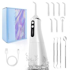 D&eacute;tartreur Water Flosser Jet Dentaire Hydropulseur Voyage Irrigateur Teeth Nettoyage Dents D'eau Portable Nettoyeur Hydropropulseur Appareil Nettoyer Hygiene Interdentaire + Kit Detartrage Dentaire (hai nan hui jun ke ji you xian gong si, neuf)
