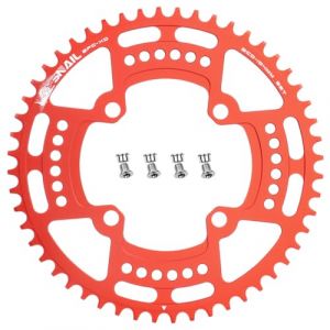 CYSKY Plateau de vélo 104 BCD 40 42 44 46 48 50 52 Dents Narrow Wide Mono Plateau VTT avec boulons de pignon pour vélo de Route, VTT, Gravel, BMX, Ebike (Rouge, 52 Dents) (CYSKY SHOP, neuf)