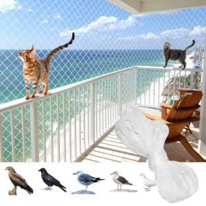 Filet Chat Balcon,Filet Protection pour Chat 5 x 10m,Filet Chat Balcon sans Percer,Filet Anti Oiseaux,Filet Chat Balcon Transparentes,Filets pour Jardin,D&eacute;coupable Filet Protection Chat Balcon (Poseidoneye, neuf)