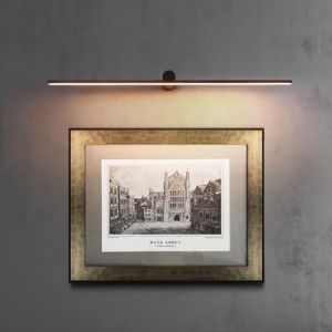 Moderne LED Dimmable Lamp Murale Eclairage D'image Noir Applique Int&eacute;rieur Lignes Chambre &agrave; coucher Lampe de chevet Aluminium Lampe miroir Eclairage mural Miroir Make Up Light (3000K,100CM) (JNCK LIGHTS-FR, neuf)