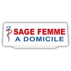 Clip Plaque Pare-Soleil Sage Femme &agrave; Domicile avec Caduc&eacute;e R&eacute;tro-R&eacute;fl&eacute;chissant (Digital Sticker, neuf)