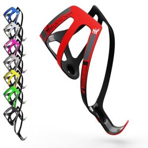 IMPALAPRO Porte Bidon Carbone L&eacute;ger Et Durable 18gr - Porte Bidon Velo Universelle pour VTT Et V&eacute;lo De Route - Porte Gourde Velo - Porte Bouteille Velo - Porte-gobelet V&eacute;lo (Rouge) (IMPALAPRO, neuf)