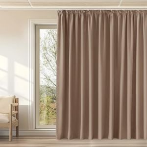 KGORGE Rideaux Isolation Thermique, Rideau Chambre Galon Fronceur Decoration pour Chambre Enfant Garcon, Rideaux Occultant Opaque de Fenêtre, Largeur 300 x Hauter 240cm, 1 Panneau, Moka (KGORGEHOME, neuf)