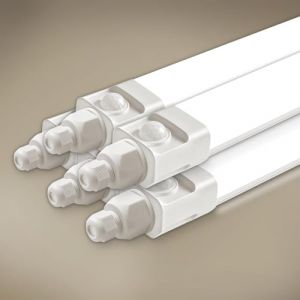 Tobeter 5 Pièces Neon LED 150 CM avec Detecteur de Mouvement, 45W 4500LM Tube Sensor Lampe, Linkable Luminaire Plafonnier Reglette Led, Blanc Neutre 4000K IP65 Pour Garage, Cave, Atelier, Couloir (sunanl, neuf)