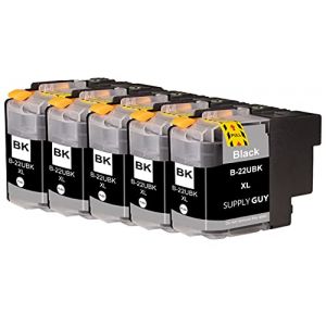 Supply Guy 5 Cartouches d'encre Compatible avec Brother LC-22U Noir pour DCP-J785DW MFC-J985DW (SupplyGuy, neuf)
