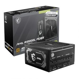 MSI MAG A1000GL PCIE5 Bloc d'alimentation modulaire 80 Plus Gold 1000 W – Noir | 306-7ZP9B18-CE0 (Wimotic FR  ?, neuf)