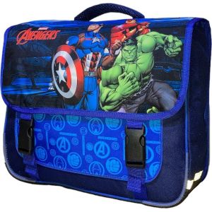 Cartable Scolaire Licence Avengers Marvel - Qualité supérieure en 38 cm - Dimensions: Hauteur 33cm, largeur 38 cm, profondeur 14 cm - Cartable équipé de réflecteurs (Cartable Avengers) (LICENCE UNVER, neuf)