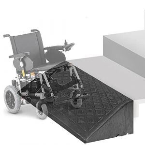 ZJIEX Rampe en Caoutchouc pour Fauteuil Roulant, Bordure Hauteur 3-19cm, Accès Robuste, Chargement Portable pour Voiture, Scooter, Vélo (Noir, 50x50x19cm) (yangguodonglaile, neuf)