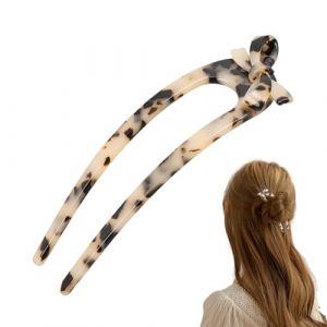 Épingle à cheveux en forme de U française,épingle à cheveux française en forme de U,Épingles à cheveux Updo en forme de U tortue | Épingle à cheveux à 2 broches avec nœud papillon, épingle à cheveux e (PNKshop, neuf)
