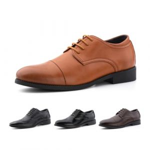 Hitmars Chaussure Homme Derby Oxford Homme Chaussures Cuir Brogues Mariage Lacets Chaussure Ville Business Dressing Chaussure Marron 44 EU (Free Mobile OU, neuf)