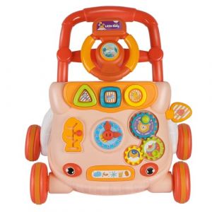 Super Trotteur Parlant, Trotteur Bébé Pliable, Jouet 2 En 1 Pousser pour Bébé avec Musique, Centre D'activités Éducatives Multifonctionnel pour Enfants Filles Garçons 9M+ -40 * 32 * 40.5 cm-rose (Hechheu, neuf)