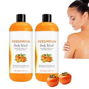 Gel douche au kaki, d&eacute;odorant naturel, gel douche au kaki pour &eacute;liminer les odeurs corporelles, nettoie et hydrate en profondeur, uniformise le teint, parfum rafra&icirc;chissant (2pcs) (doushangdianzi, neuf)