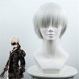 Jeu Ainiel NieR: Automata 9S YoRHa n ° 9 Type S Cosplay perruque argent gris court cheveux synthétiques Anime Costume fête perruques (good stuff A, neuf)