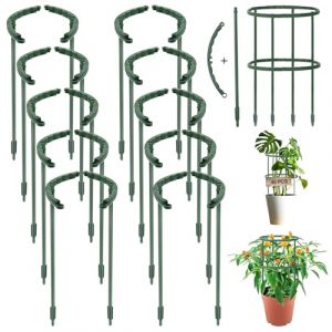 GZqiancang 40 Pi&egrave;ces Tuteurs pour Plantes,Tuteur Orchidee,Demi-Ronds Support de Cage pour Plantes en Pot, Tomates, L&eacute;gumes, Rose, Pivoine(24 &times; 14,5 cm) (GZqiancang, neuf)