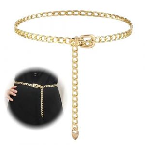 LAKJUOZ Ceinture Chaîne Pour Femme, Ceinture Dorée, Ceinture Chaîne En Métal Ceinture Réglable, Ceinture Maigre, Ceinture Chaîne Pour Femme,Montrez Des Courbes De Corps Élégantes, Simples Et Polyvalen (LI LINA DE DIAN, neuf)