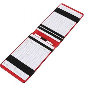 MAGT Carte De Score Golf Golf Score Counter Card PU Golf Score Compteur Keeper Titulaire De La Carte De Texture De Serpent Accessoires De Sport Cadeau avec Un Crayon (Noir) (MAGT-EU, neuf)