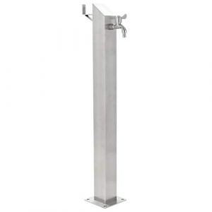 Festnight Colonne d'eau en Acier Inoxydable avec Robinet pour extérieur de Jardin argenté (yeyetee, neuf)