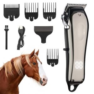 Tondeuse sans fil pour Chevaux, Tondeuse électrique pour animaux de compagnie Avec lames interchangeables, Silencieuse Tondeuse Pour Animaux Chien Chat à Poil Long et Epais (Renyu, neuf)