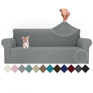 Ystyle Extensible Housse Canapé 4 Places, Universelle Housse De Canapé avec Accoudoirs, Housse Protection Canapém, Sofa Cover Antidérapante, Couvre Canapé pour Chiens Chats Animaux, Gris Clair (YSTYLE HOME, neuf)