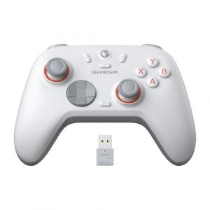 GameSir Nova Lite 2 Contrôleur sans fil avec joysticks et gâchettes à effet Hall, 2.4G & filaire 1000Hz de fréquence d'interrogation, Turbo, GamePad PC compatible PC/Switch/Steam/iOS/Android (Blanc) (GameSir Direct EU, neuf)