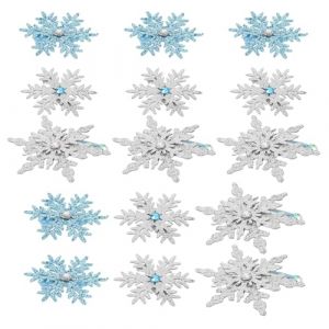 Mipcase Lot de 15 Pinces &agrave; Cheveux Flocons de Neige en M&eacute;tal Argent&eacute; et Bleu Pinces &agrave; Cheveux &agrave; Pression Antid&eacute;rapantes Strass Accessoires D&rsquo;Hiver pour Coiffures Festives et F&ecirc;tes de (andy wang, neuf)
