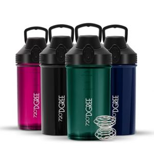 720°DGREE Shaker Fitness uberShaker 550ml - Premium Shaker à protéines sans compartiment à poudre, sphère – Anti-fuite, Sans-BPA – Pour boissons crémeuses protéines, gym, entraînement, nutrition (Kaave, neuf)