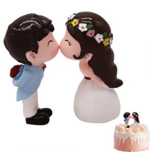 Figurine de Mariée et Marié, Doux Amoureux Ornement pour Mariage, Décoration Gâteau Mariage pour Anniversaire, Décoration Gâteau, Figurine de pour de Table (shenzhenshijinfuyuandianzishangwuyouxiangongsi, neuf)