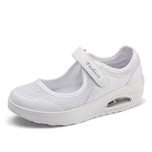 Femmes Minceur Taille Chaussures Marche Baskets 35-42eu Plate-Forme Chaussures Poids Air L&eacute;ger Engrener Elastic Sports en Marchant Yoga Tennis &agrave; Enfiler Pas Cher Trainers en Maille Plates &Eacute;t&eacute; (kommkauf, neuf)