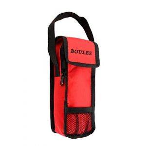 Engelhart - 010131-RD - Sacoche de Boules de Pétanque Rouge - Glissière et Scratch - 2 Ouvertures Coté et Haut - pour 3 Boules - 23 x 8,5 x 5 cm - Accessoires Jeux de Petanque - Triplette (Matgames, neuf)