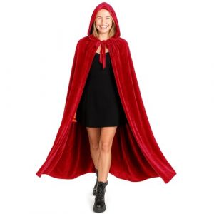various Costume de vampire Halloween Manteau m&eacute;di&eacute;val pour f&ecirc;te de carnaval et d'Halloween - Cape Costume adulte pour unisexe, femme et homme (rouge 170 cm) (Holidaymakers, neuf)