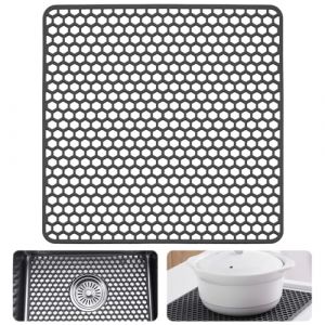 NAROSEBE Tapis Évier Cuisine 30,5 x 30,5 cm, Tapis Fond Évier Silicone, Tapis de Protection d'Évier Carré, Protection Fond Évier Antidérapant, Tapis d'Évier Souple, pour Séchage Vaisselle Ustensiles (Teksyjiuh, neuf)