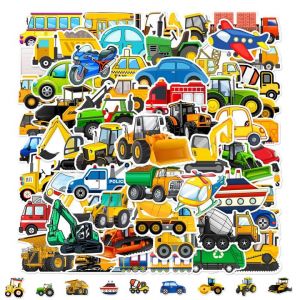 120 pièces Autocollants Camion, Stickers Chantie, Autocollants Enfants Transport, Autocollants Cartoon Véhicules, Autocollant Transport Imperméables pour Bouteilles, Valise, Guitaire (VICONE, neuf)