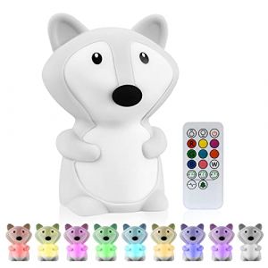 Vicloon Veilleuse LED pour enfants, lampe de nuit pour b&eacute;b&eacute;, 9 couleurs changeantes, batterie rechargeable USB, lampe de chevet pour chambre &agrave; coucher, lampe de chambre d'enfant, contr&ocirc;le tactile (Vicloon&reg;-FR, neuf)