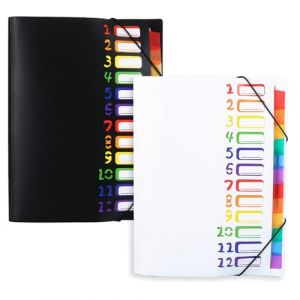 2 Pièces Trieur 12 Compartiments A4, 32 * 25cm Trieur Document, Porte Document, Chemise Plastique, Dossier Étanche, Adapté Aux Écoles Et Aux Bureaux (Audio frequency%, neuf)