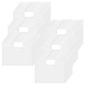 JEFURE Pochettes Plastiques Perforées A4 60 Pièces, Pochette Porte Document avec 11 Trous, Pochette Transparente A4 avec Poches Velcro Languette pour Organiser des Documents (JEFURE, neuf)