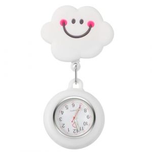 Montre Infirmiere pour Blouse, Montre de Broche,Montre à Gousset D'infirmière,Clip Rétractable et Personnalisable, Aiguilles Lumineuses,Étui en Silicone,Cadeau pour Les Médecins et Infirmières (Leopolerd, neuf)