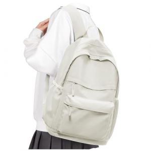 VGCUB Sac a Dos Coll&egrave;ge Lycee Ado Fille Garcon Scolaire Sac &agrave; Dos Cartable College Fille Primaire Ecole Renforc&eacute; L&eacute;ger Impermeable Scolaires Gar&ccedil;on Bookbag Blanc (YANZM, neuf)