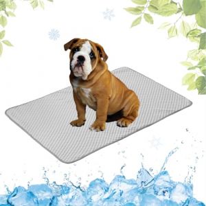 Tapis Rafraichissant Chien, Tapis Refroidissement pour Chiens Chats et Animaux de Compagnie pour l'&eacute;t&eacute;, Lavable pour Caisses/Chiens Chenils/Lits(Gris,50x60cm) (LEZN, neuf)
