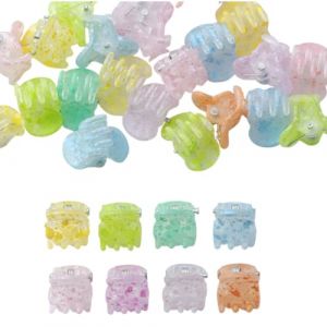 50 Pi&egrave;ces Mini Pinces &agrave; Cheveux, Mini Pinces &agrave; Griffes, Griffes &agrave; Cheveux En Acrylique Forte Tenue, Clips Antid&eacute;rapantes, Mini Pinces &agrave; Griffes de Cheveux, Pour Filles et Femme (Couleur Claire) (LIN  YAMEIZI UK SHOP, neuf)