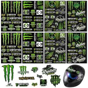 Byfoyif 8 Pcs Stickers Moto Griffe de Monstre, Autocollant Casque Moto &Eacute;tanche, Autocollants pour Voiture &agrave; Stylo Punk, Stickers Motocross 4 Motifs, pour Scooter Skateboard VTT Valise, Noir et Vert (DANITEKS, neuf)