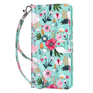 ULAK Coque Compatible avec Galaxy S20 FE, Portefeuille Étui Housse en Cuir Protection avec Porte Carte, Fonction Support pour Femme Fille Conçu pour Samsung Galaxy S20 FE 6.5 Pouces (Menthe Fleur) (easyarise, neuf)