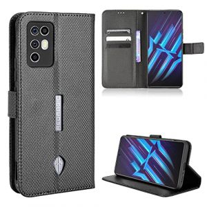 Coque Cuir pour ZTE Nubia Red Magic 6R 5G Coque Housse Etui Cover,Coque pour ZTE Nubia Red Magic 6R 5G NX666J Coque Etui en Cuir PU pour t&eacute;l&eacute;phone Portable Black (Jielangxin, neuf)