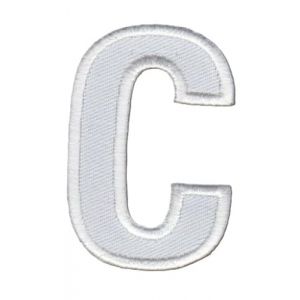 Patch Ecusson Thermocollant Lettre Blanche 3 x 5 cm Lettre C (Filou Face, neuf)