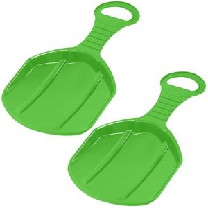 KOTARBAU&reg; 2 pi&egrave;ces Luge - Plastique - 53x34x3,5 cm - Vert - Luge &agrave; Neige - Sled - Traineau a Neige Enfant et Adulte - Traineau L&eacute;ger et R&eacute;sistant - Poign&eacute;e Ergonomique (KOTARBAU, neuf)