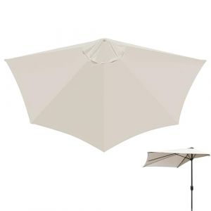 Btstil Demi-parasol de rechange, 5 baleines semi-circulaires, housse de rechange pour parasol, pour appartement, véranda, maison de ville, beige (integrateds, neuf)