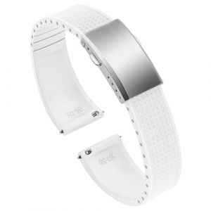 ULLCHRO FKM Bracelet Montre 20mm 22mm Bracelets de Montre FKM Caoutchouc fluoré à Dégagement Rapide Souples et Durables Bracelet de Remplacement pour Homme Femme (22mm, Blanc) (Ullchro-EU, neuf)