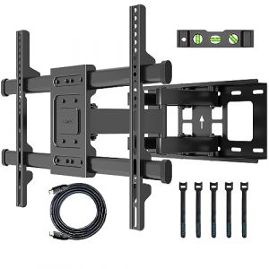 BONTEC Support Mural TV pour Télévision Plat et Incurvé LCD LED 32-84 Pouces jusqu'à 60KG, Support TV Mural orientable et Inclinable, Bras Doubles Solides et Robustes, Max VESA 600x400mm (bracketsales123, neuf)